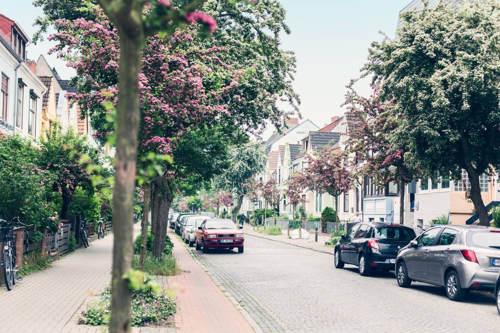Blick in die Delmestraße.
